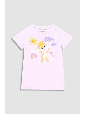 Dětské tričko Coccodrillo x Looney Tunes fialová barva