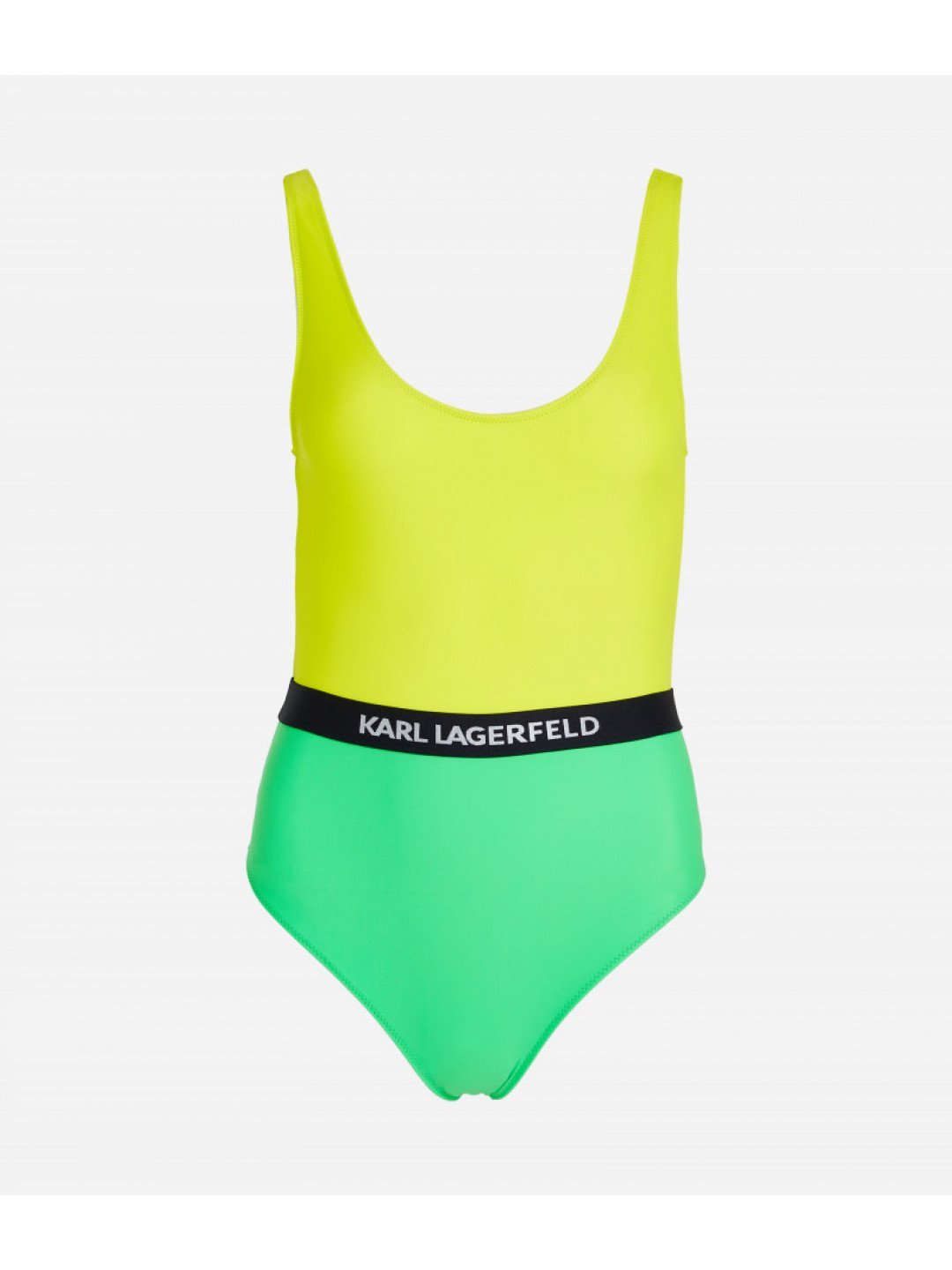 Plavky karl lagerfeld colour block swimsuit zelená xs