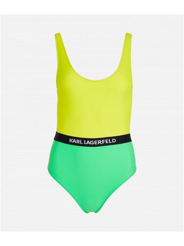 Plavky karl lagerfeld colour block swimsuit zelená xs