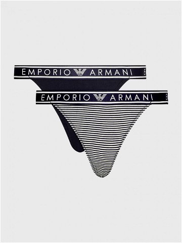 Emporio Armani Underwear Sada 2 kusů string kalhotek 164522 3R219 21136 Tmavomodrá