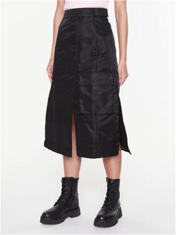 Remain Trapézová sukně Nylon Midi Slit RM2118 Černá Regular Fit