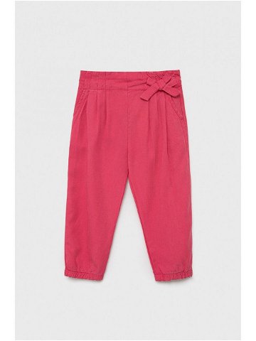 Dětské kalhoty Birba & Trybeyond růžová barva hladké