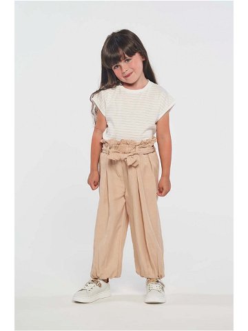 Dětské kalhoty Birba & Trybeyond béžová barva hladké