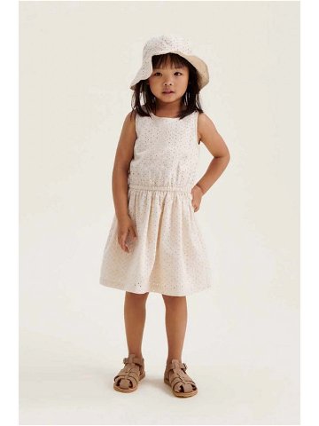 Dětské bavlněné šaty Liewood béžová barva mini