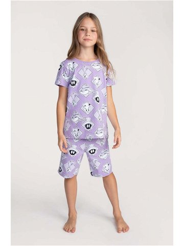 Dětské bavlněné pyžamo Coccodrillo x Looney Tunes fialová barva