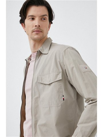 Košile Tommy Hilfiger pánská béžová barva regular s klasickým límcem