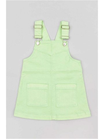 Dívčí šaty zippy zelená barva mini