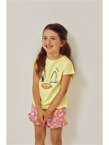 Dětské bavlněné tričko zippy žlutá barva