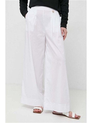 Kalhoty Liu Jo dámské bílá barva široké high waist