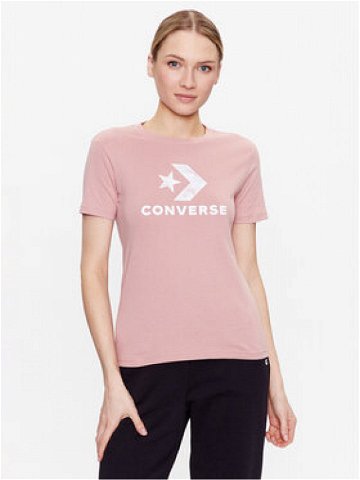 Converse T-Shirt Floral Star Chevron 10024538-A03 Růžová Slim Fit
