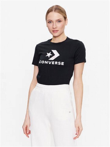 Converse T-Shirt Floral Star Chevron 10024538-A02 Černá Slim Fit