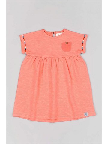 Dětské bavlněné šaty zippy oranžová barva mini oversize