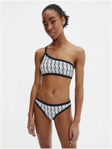 Černo-bílý dámský vzorovaný spodní díl plavek Calvin Klein Underwear