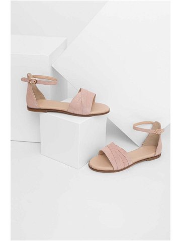 Semišové sandály Answear Lab dámské růžová barva