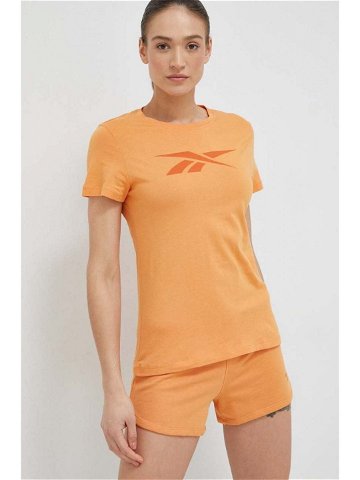 Bavlněné tričko Reebok oranžová barva