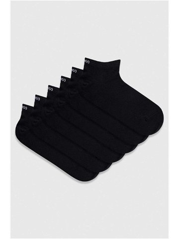 Ponožky HUGO 6-pack pánské černá barva 50480223