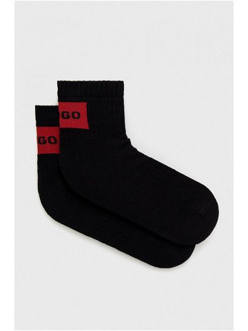 Ponožky HUGO 2-pack pánské černá barva 50491223