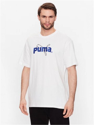 Puma T-Shirt Team Graphic 538256 Bílá Relaxed Fit