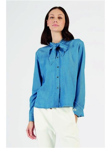 Košile la martina woman shirt l s light lyocell modrá 6