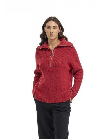 Svetr la martina woman tricot half zip alpaca b červená 1