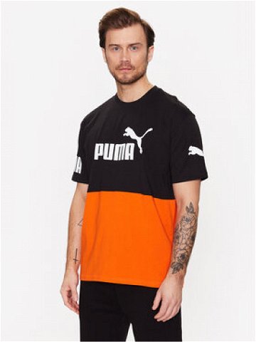 Puma T-Shirt Power Colourblock 673321 Oranžová Relaxed Fit