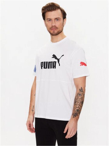 Puma T-Shirt Power Colourblock 673321 Bílá Relaxed Fit