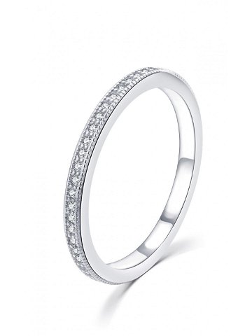 MOISS Minimalistický stříbrný prsten se zirkony R00020 50 mm