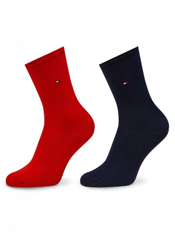 Tommy Hilfiger Sada 2 párů dámských vysokých ponožek 371221 Červená