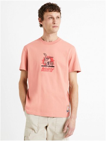 Růžové pánské tričko Celio Asterix