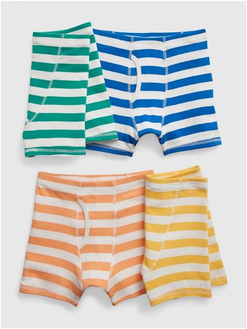 Sada čtyř klučičích pruhovaných boxerek v oranžové žluté zelené a modré barvě GAP