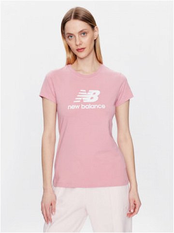 New Balance T-Shirt Essentials Stacked Logo WT31546 Růžová Athletic Fit