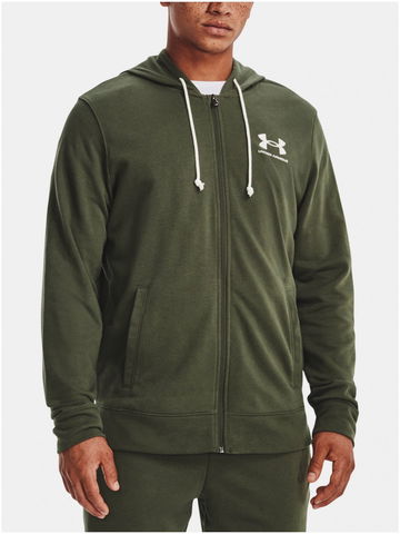 Khaki sportovní mikina Under Armour UA Rival Terry LC FZ