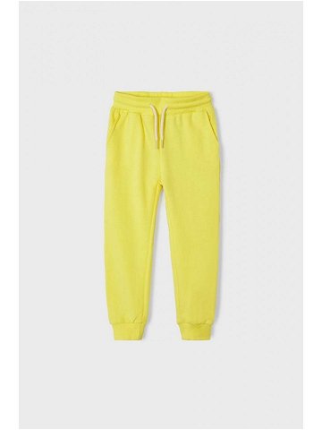 Dětské kalhoty Mayoral žlutá barva hladké