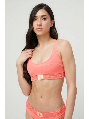 Plavková podprsenka Calvin Klein oranžová barva