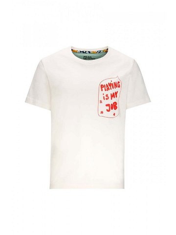 Dětské bavlněné tričko Jack Wolfskin VILLI T K bílá barva