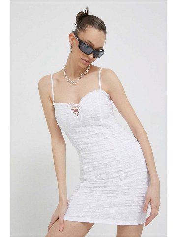 Šaty Hollister Co bílá barva mini
