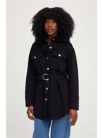 Džínová bunda Answear Lab dámská černá barva přechodná oversize