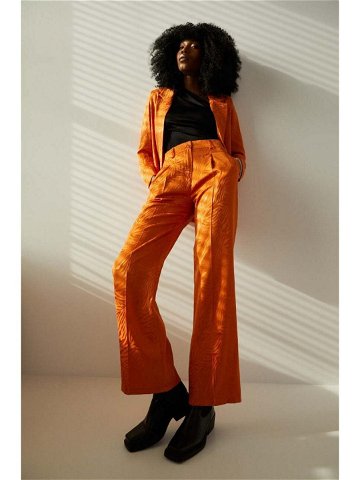 Kalhoty Answear Lab dámské oranžová barva jednoduché high waist