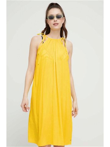 Plážové šaty Tommy Hilfiger žlutá barva