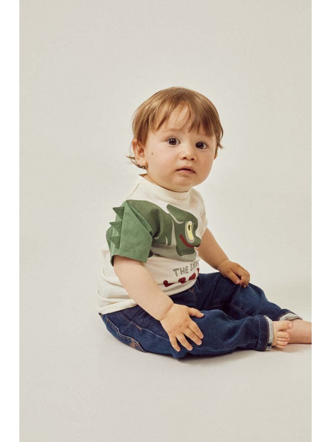 Dětské bavlněné tričko zippy béžová barva s potiskem