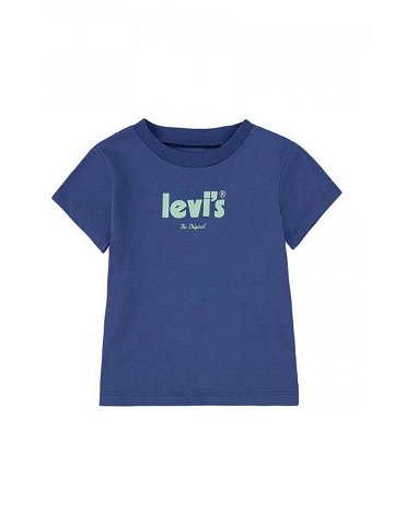 Dětské bavlněné tričko Levi s tmavomodrá barva s potiskem