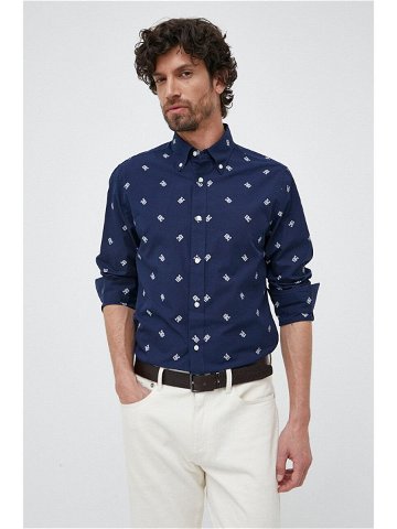 Košile Tommy Hilfiger tmavomodrá barva regular s límečkem button-down