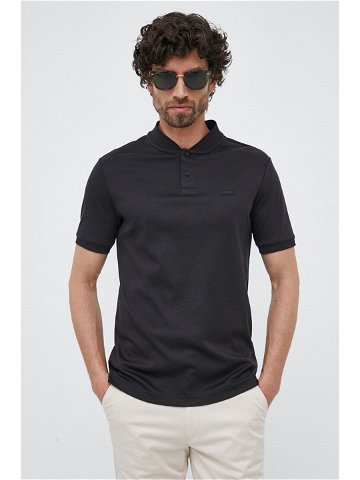 Bavlněné polo tričko Calvin Klein černá barva K10K111201