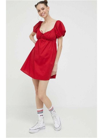 Šaty Hollister Co červená barva mini