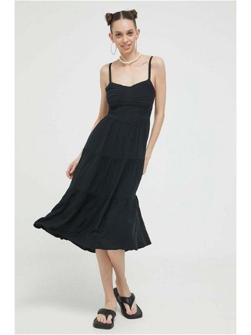 Šaty Hollister Co černá barva mini