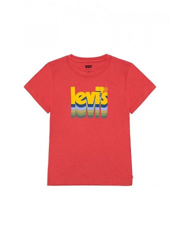 Dětské bavlněné tričko Levi s červená barva s potiskem