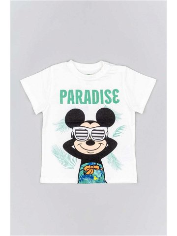 Dětské bavlněné tričko zippy x Disney bílá barva s potiskem