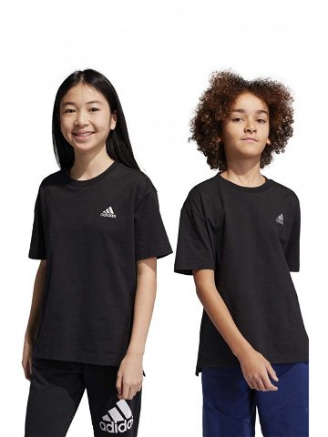 Dětské bavlněné tričko adidas černá barva s potiskem