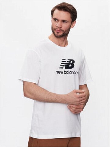New Balance T-Shirt Essentials Stacked Logo MT31541 Bílá Relaxed Fit