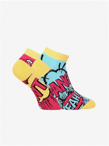 Žluto-ružové pánské veselé ponožky Dedoles Komiks
